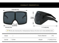 Oversized Punk Shield Sunglasses Women Men Big Frame 2025 Luxury Brand Steampunk Mask Sun Glasses For Ladies Sports Goggle UV400