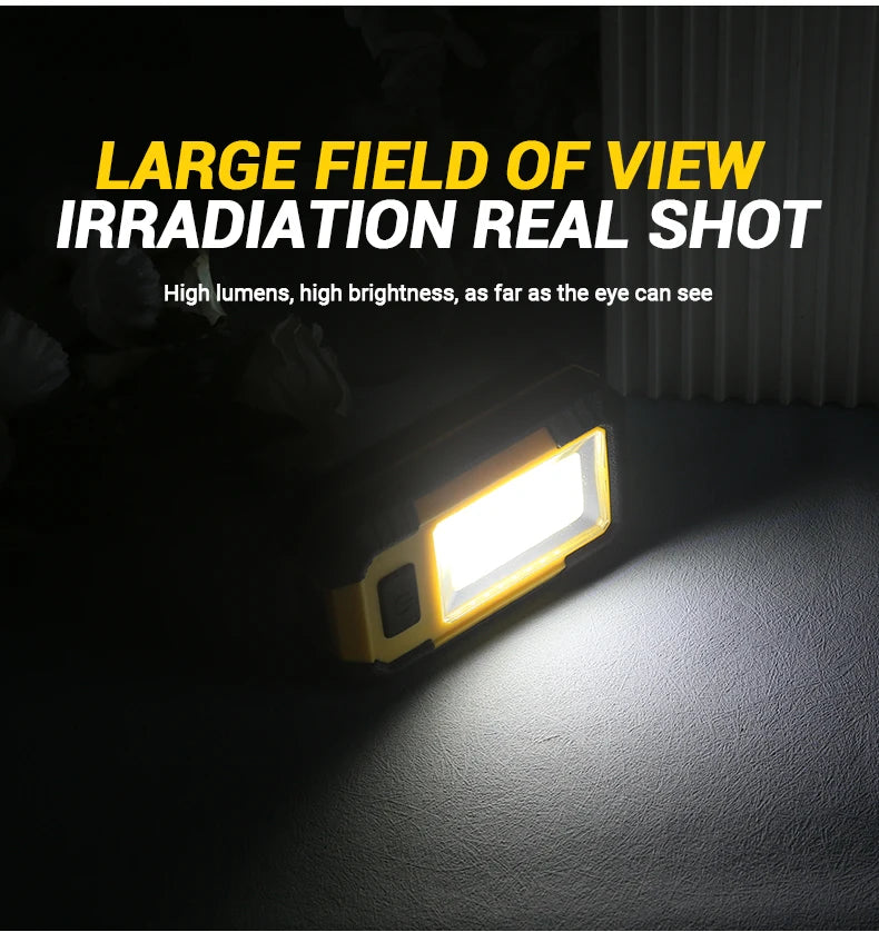 Portable Working Light COB High Bright Flashlight 3Lighting Modes Outdoor Waterproof Camping Fishing Multifunctional Tool Torch