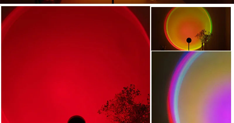 LED Sunset Lamp Nightlights USB Projector Birthday Party Decoration Mood Lights For Bedroom Living Room Wall Photography