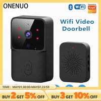 ONENUO WiFi Doorbell Home Tuya WiFi Wireless Doorbell DC AC Battery Powered Camera Bell with Alexa Google Doorbell Camera