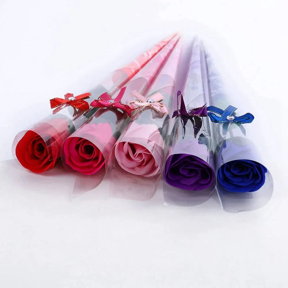 New Artificial Flower 10 Pcs Single Stem Artificial Rose Soap Made Flowers Decoration Valentine Gift