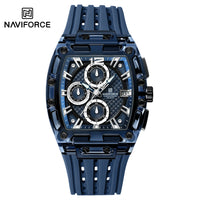 NAVIFORCE Fashion Men Watch Quartz Chronograph  Clock 3ATM Waterproof Silicone Band Sports Casual Date Display Male Wristwatches