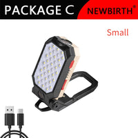 Multi-function Work Light Floodlight Glare Flashlight Built-in Battery Magnetic Suction Power Display Car Repair Emergency Lamps