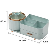 Makeup Organizer Countertop with Drawers 360 Rotating Makeup Brush Holder Large Capacity Skincare Organizer for Vanity Desk