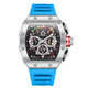 Luxury Brand Tonneau Watch for Men Classic Stainless Steel Chronograph Quartz Watches Fashion Sport Waterproof Reloj Hombre Gift