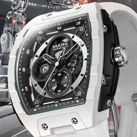 Mark Fairwhale 6003 Automatic Movement Mens Watch New Tonneau Light Case Luminous Waterproof Mechanical Watches for Men Gift BOX