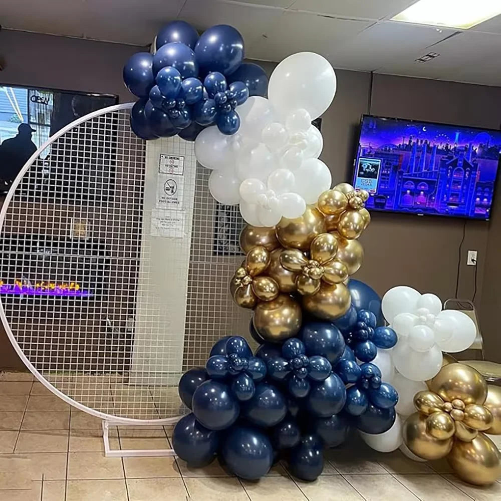 Navy Blue Balloons Garland White Sliver Confetti Latex Ballon Arch Kit Wedding Anniversary Birthday Party Baby Shower Decoration
