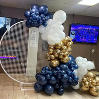 Navy Blue Balloons Garland White Sliver Confetti Latex Ballon Arch Kit Wedding Anniversary Birthday Party Baby Shower Decoration