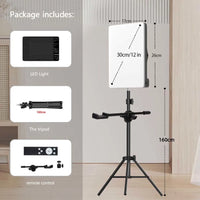 Photo Studio LED 2700k-5700k Video Fill Lamp Light Panel Photography Lighting With Tripod Stand Long Arm EU Plug For Live Stream