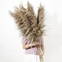 Wholesale 12Pcs Fluffy Large Pampas Grass Home Decor Natural Dried Flower Decorative Wedding Centerpiece Boho Pampas Grass Decor