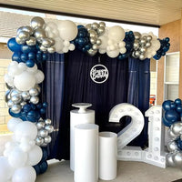 Navy Blue Balloons Garland White Sliver Confetti Latex Ballon Arch Kit Wedding Anniversary Birthday Party Baby Shower Decoration