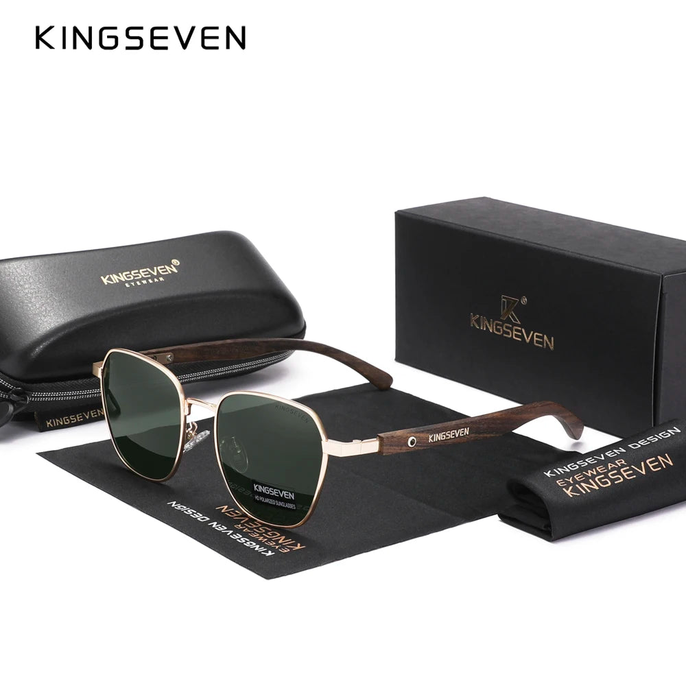 KINGSEVEN 2023 Fashion Polarized UV400 Sunglasses For Men Wood Optical Lenses For Women Protection Highquality Eyeglass Frames