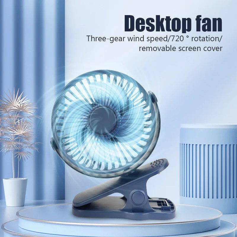 Portable Mini Hand Clip Fan USB Charging Quiet Desktop Electric Fan High Quality Student Dormitory Small Cooling Ventilador Fans