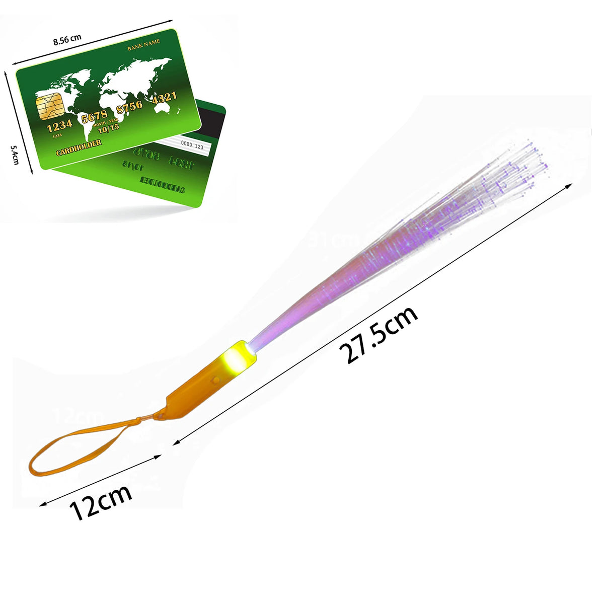 LED Light Up Fiber Optic Wands Glow Sticks Flashing Concerts Rave Colorful Flashing Concert with Strap LED Light Up Shows Toys