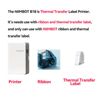 Niimbot B18 Thermal Transfer Label Printer Self-Adhesive Price Tag Wireless Mini Garden Label Maker Cable Labeller with Ribbon