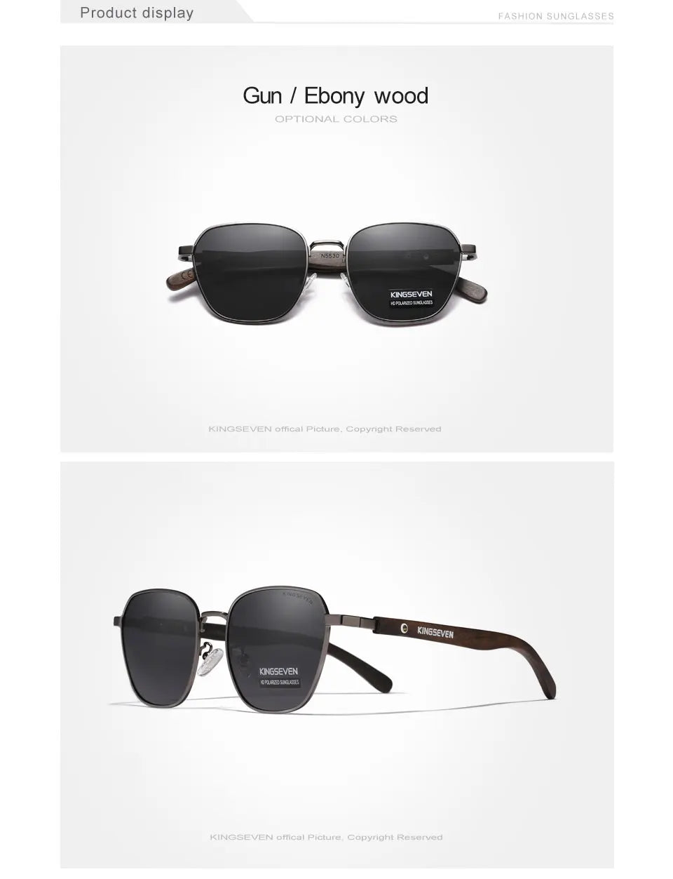 KINGSEVEN 2023 Fashion Polarized UV400 Sunglasses For Men Wood Optical Lenses For Women Protection Highquality Eyeglass Frames
