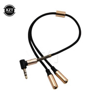 Y Splitter Cable Adapter Male to Dual Female  - 3.5mm 1 To 2 Audio Aux