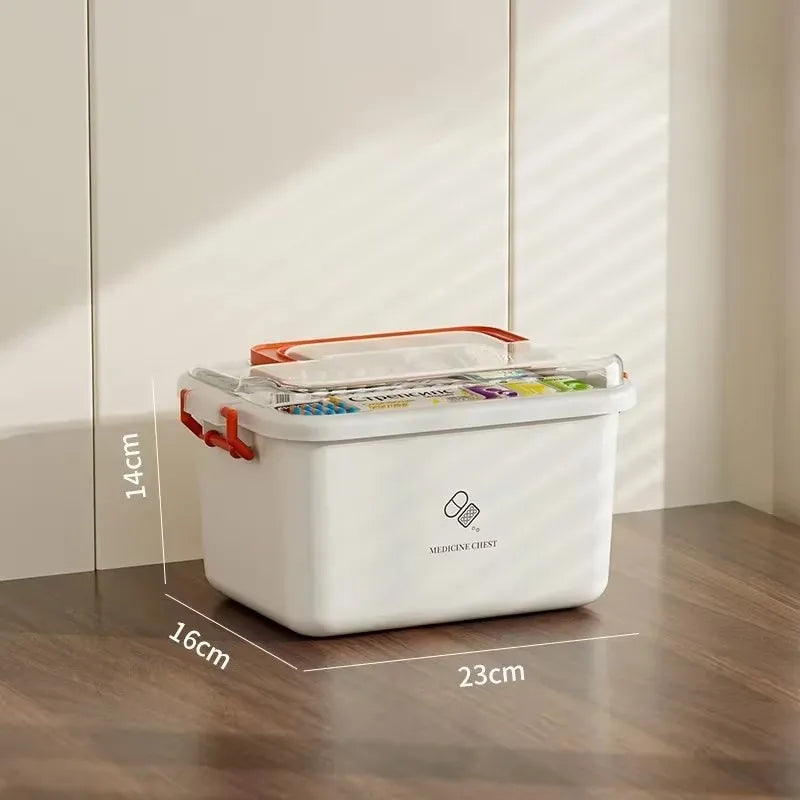 Large Capacity Medicine Box Portable Home First Aid Medical Kit Family Emergency Medicine Box with Multi-layer Drug Storage Case