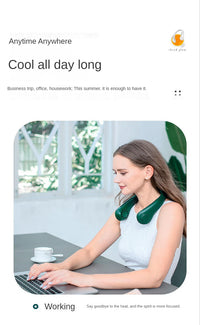 New Mini Neck Fan Portable Bladeless Hanging Neck 1200mAh Rechargeable Air Cooler 3 Speed Mini Summer Sports Fans