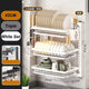 Wall-Mounted Kitchen Dish Rack Multifunctional Kitchen Organizer with Drainboard Cutlery Storage Holder Dinnerware Drainer