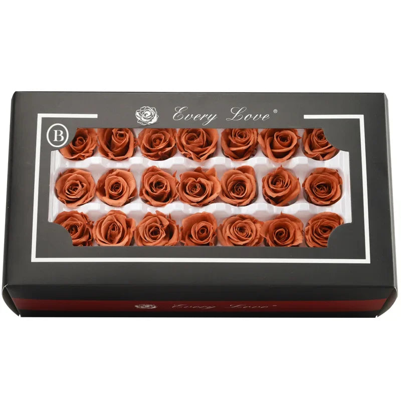 Grade B 21PCS 2-3cm Mini Preserved Roses Heads Eternal Rose Gift Wedding Party DIY Material Preserved Roses Home Dried Flowers