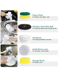 New Electric Spin Scrubber,Bathroom Cleaning Brush Power Scrubber with 5 Replaceable Brush Heads, 5 in 1 Electric Cleaning Brush
