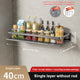 1/2Pcs No Punch Spice Rack Wall Mounted Kitchen Spice Organizer with Hook Rod Seasoning Rack Spice Shelf Bathroom Kitchen Shelf