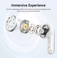 QCY Melobuds N50 ANC Bluetooth 5.4 Wireless Earphones Active Noise Cancellation 6 Mics Clear Call Earbuds Multipoint Connection