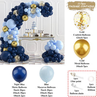Metal Golden Blue Balloons Arch Set Birthday Wedding Decoration Party Supplies Graduation Holiday Celebration Baby Shower Globos