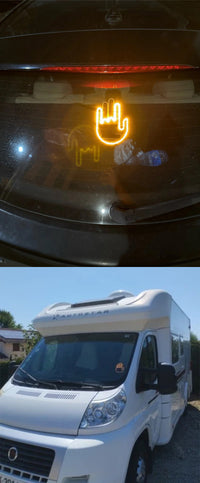 New LED Illuminated Gesture Light Car Finger Light With Remote Road Rage Signs Middle Finger Gesture Light Hand Lamp
