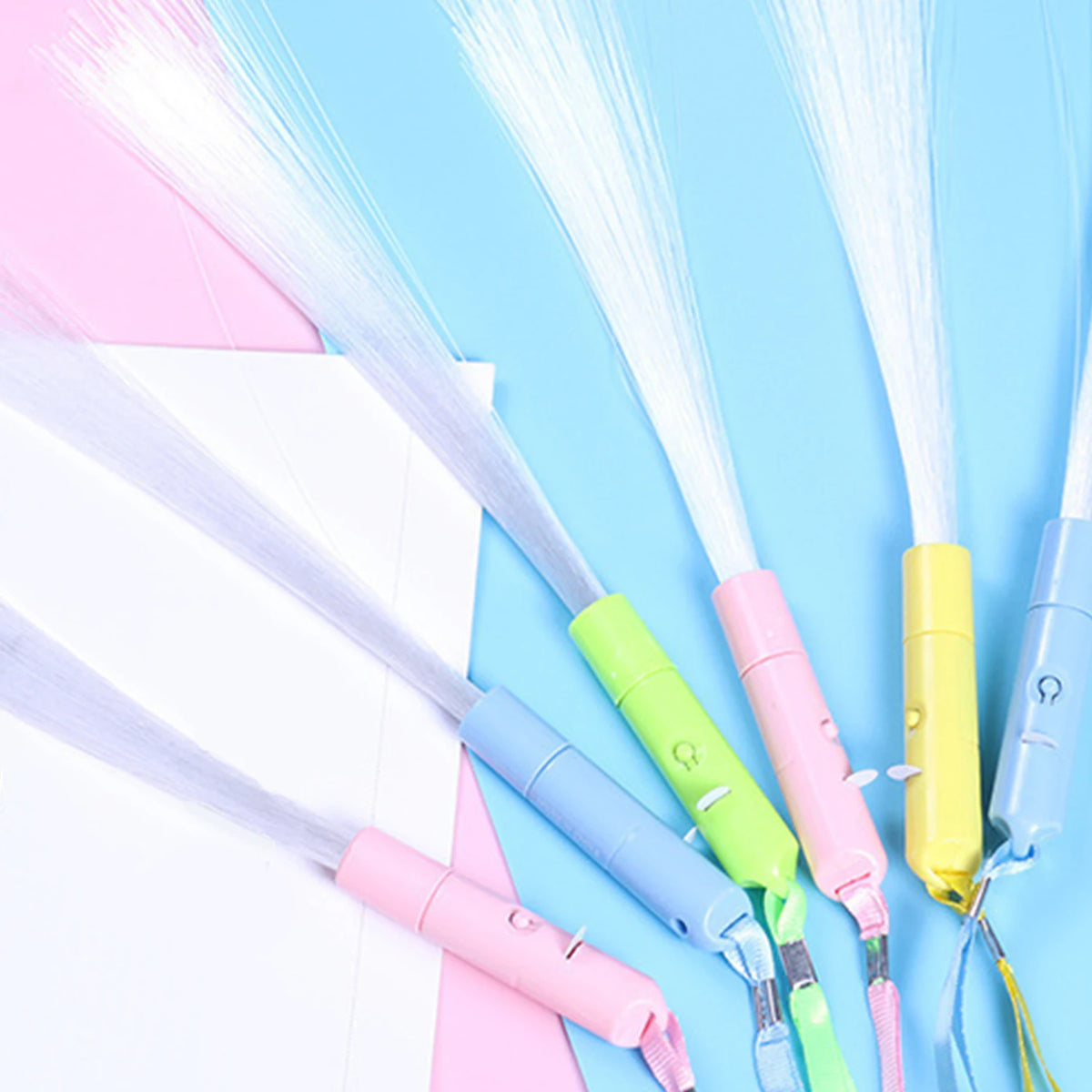 LED Light Up Fiber Optic Wands Glow Sticks Flashing Concerts Rave Colorful Flashing Concert with Strap LED Light Up Shows Toys