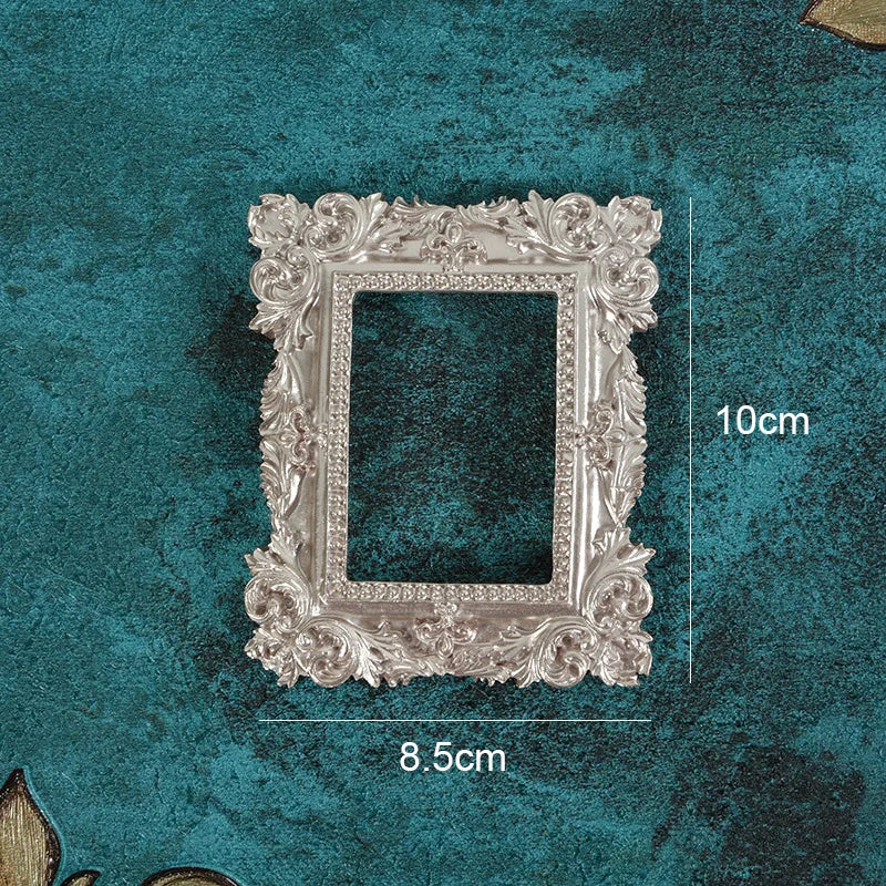 INS Gold Silver Retro Photo Frame For Nail Art Jewelry Decoration Photography Prop Background Foto Wall Photographic Accessories
