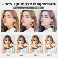 10" 26cm LED Selfie Ring Light Photography Video Light RingLight Phone Stand Tripod Fill Light Dimmable Lamp Trepied Streaming