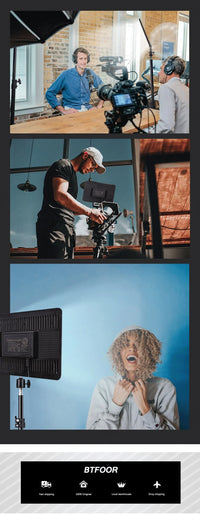 Photo Studio LED 2700k-5700k Video Fill Lamp Light Panel Photography Lighting With Tripod Stand Long Arm EU Plug For Live Stream