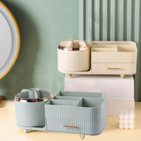 Makeup Organizer Countertop with Drawers 360 Rotating Makeup Brush Holder Large Capacity Skincare Organizer for Vanity Desk
