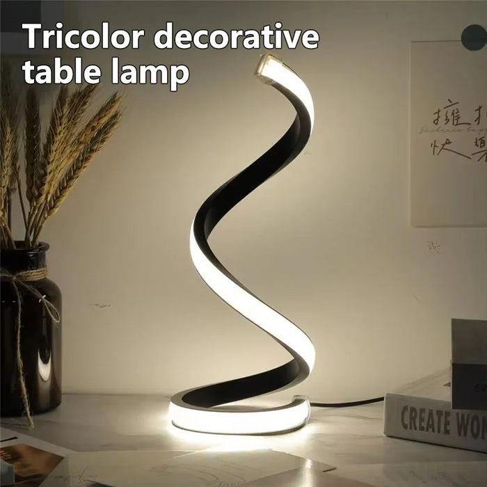 Table Lamps for Living Room, Modern Spiral Dimmable LED Table Lamp