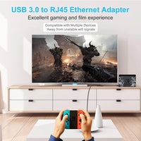 10/100/1000Mbps USB 3.0 Wired USB To Rj45 Lan Ethernet Adapter Network Card for PC Macbook Windows 10 Laptop