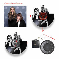 Modern Kitchen Artwork Teapot Wall Clock Tea Room Wall Decor Teapot Retro Vinyl Record Wall Clock Kitchen Decorative Wall Watch