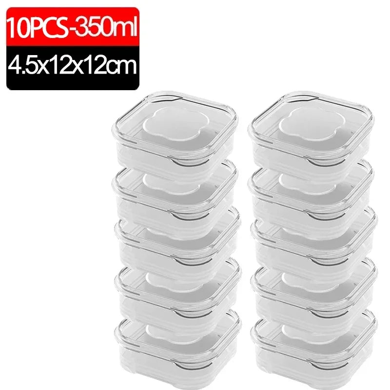 1/10PC Small Food Preservation Boxes Refrigerator Frozen Meat Vegetable Fresh-Keeping Box Transparent Kitchen Sealed Storage Box