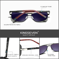 KINGSEVEN Classic Pilot Men’s Sunglasses Brand Design Polarized UV400 Women Fashion Glasses Driving Rectangle Frame Eyewear
