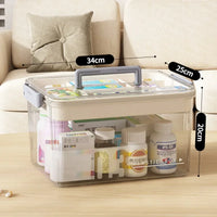 Multi-Layer Home Medicine Box Large Capacity Medical Storage Case Transparent Design for First Aid and Medication Organization