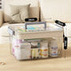 Multi-Layer Home Medicine Box Large Capacity Medical Storage Case Transparent Design for First Aid and Medication Organization