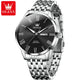 OLEVS Business Minimalist Stainless Steel Watch Man Luxury Luminous Hands Roman Scale Calendar Waterproof Quartz Watches for Men