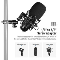 Neewer Crab Clamp Articulated Mini Ball Head, Super Clamp Mic Mount with 1/4" to 5/8" Thread For Camera Cage and Microphones