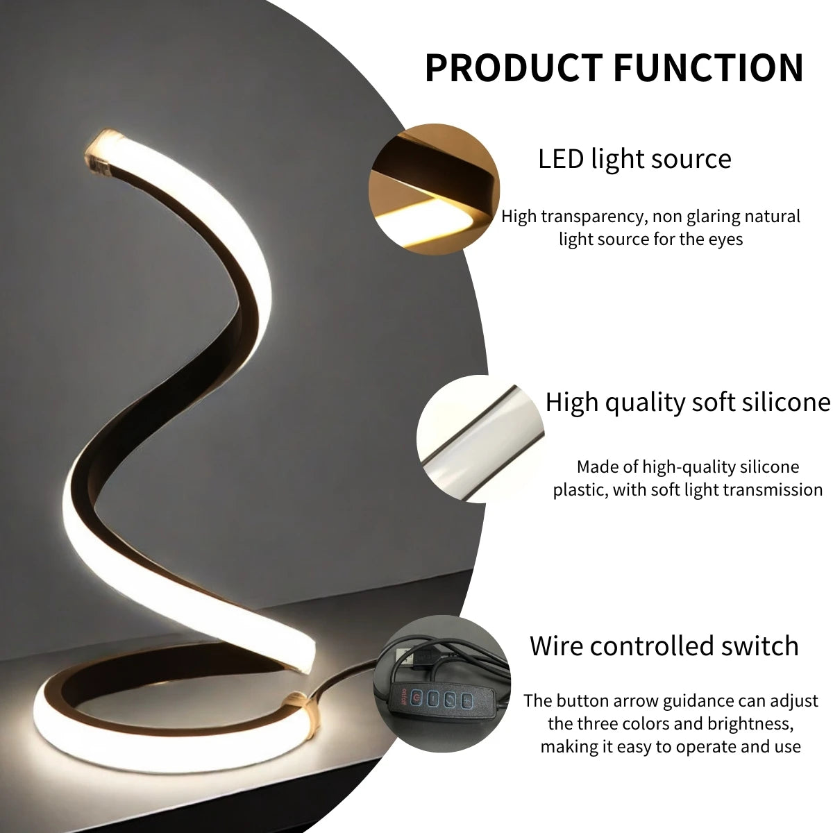 Modern creative LED desk lamp, USB powered dimmable