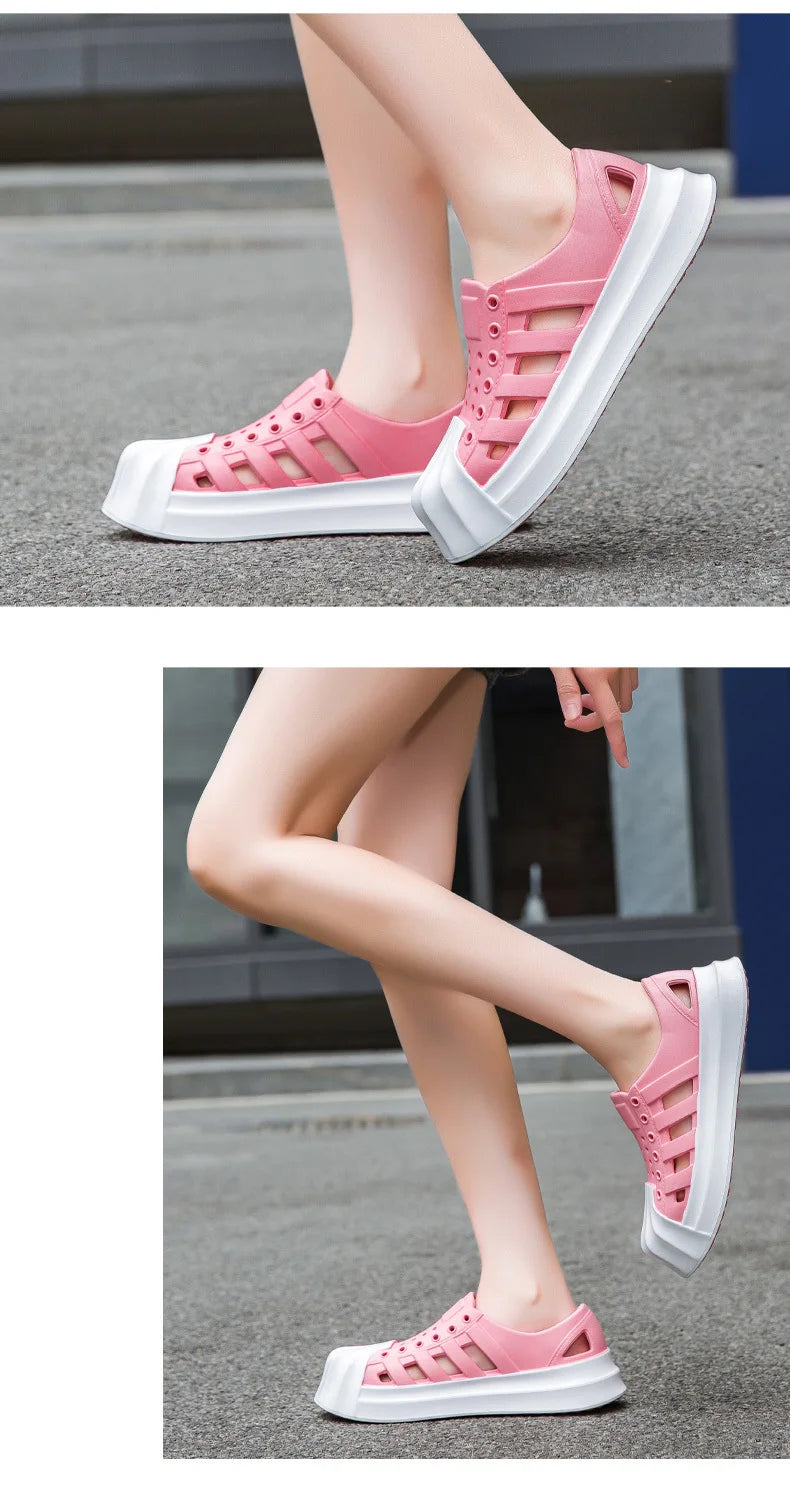 Men sandals outdoors Hole sandals for men Breathable Thick Bottom Unisex Soft EVA Non-slip Women sandals summer 2024 Beach Shoes