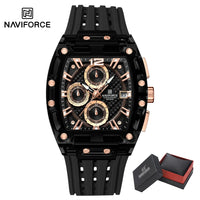 NAVIFORCE Fashion Men Watch Quartz Chronograph  Clock 3ATM Waterproof Silicone Band Sports Casual Date Display Male Wristwatches
