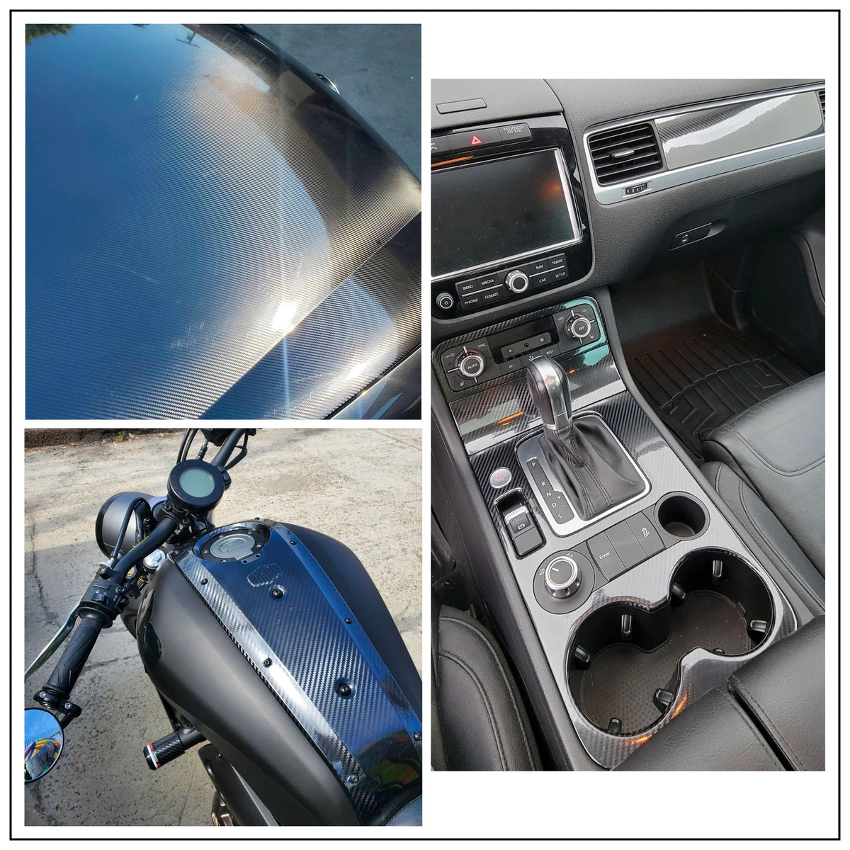Glossy Carbon Fiber Wrap Vinyl Film 2D 3D 4D 5D 6D Car Sticker Auto Motorcycle Wrapping Covering Film Decorative Car Accessories