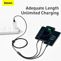 Baseus 3 in 1 USB Cable - Fast Charging USB Type C