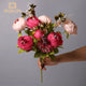WQNJIN 13 Heads Peony Silk Artificial Flowers Vintage Bouquet Peonies Flowers for Home Table Centerpieces Wedding Decoration